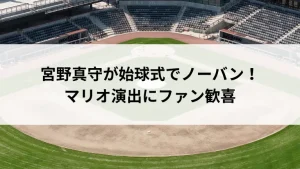 宮野真守が始球式でノーバン！マリオ演出にファン歓喜